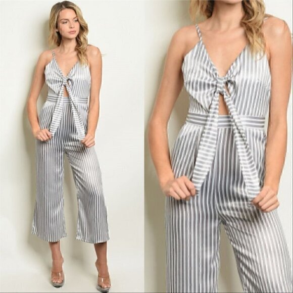 STRIPED JUMPSUIT - Picture 1 of 2